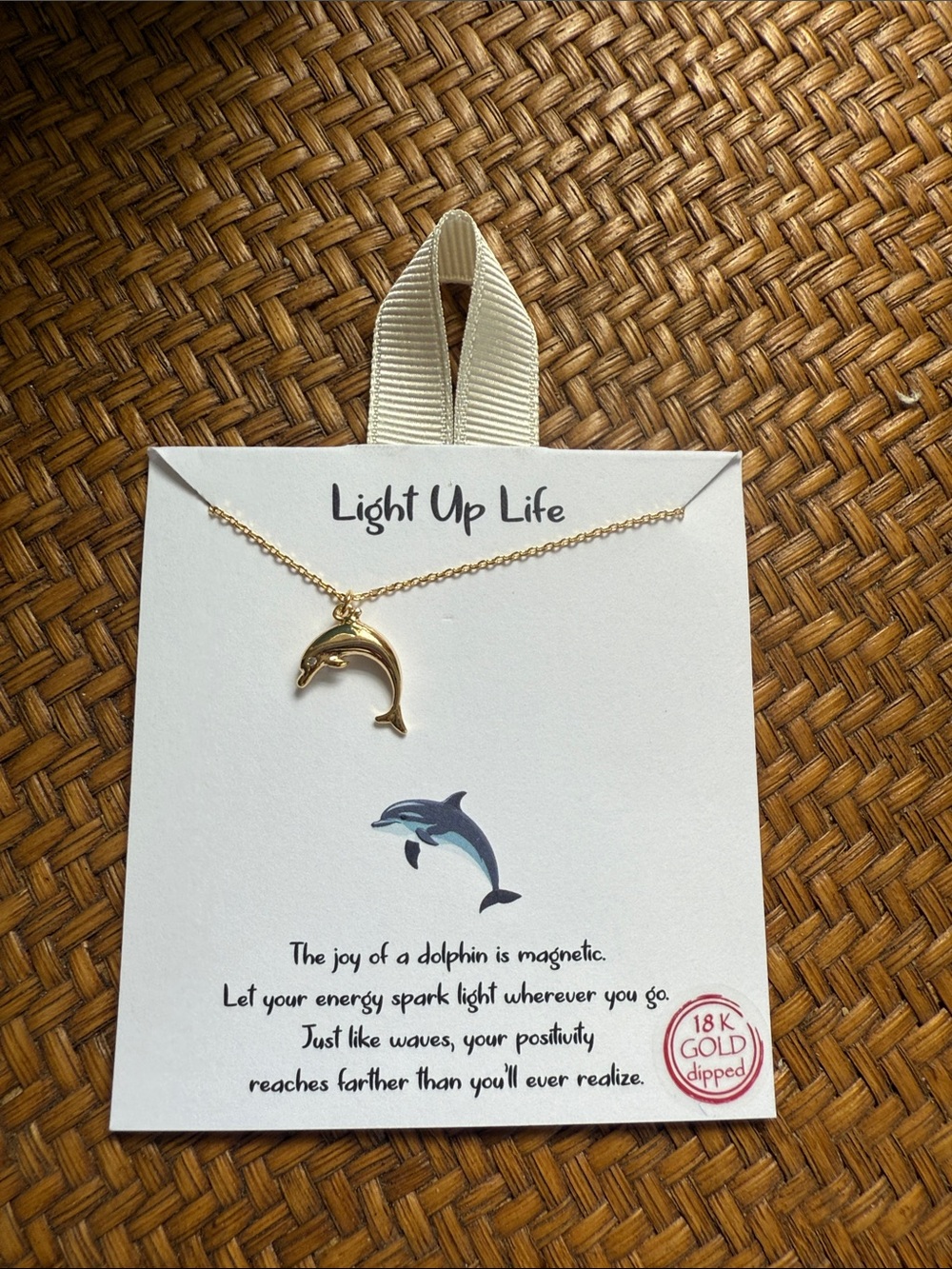 Gold Dolphin Pendant Necklace - Gold - Picture 6 of 8